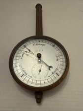 VTG Elgin Brass Tone Wall Barometer Thermometer Banjo Weather Station Untested picture