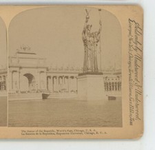 Statue of Republic World Fair Chicago 1893 Underwood USA Stereoview picture