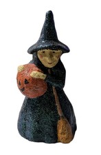 Vintage Teena Flanner Halloween Witch Midwest of Cannon Falls Pumpkin Figurine picture