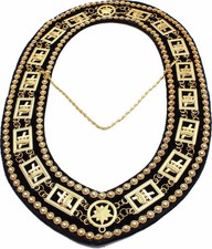 Masonic Regalia KT Knights Templar DELUXE Collar BLACK BACKING picture