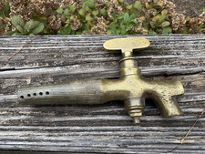 Antique English Solid Brass Barrel Cask Beer Keg Ale Tap Spigot Works picture
