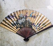 Fu Jian Hand Painted Paper Asian Fan Wall Art 38.5