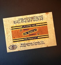 RARE Vintage 20's OH HENRY Williamson Small Sample Chocolate Candy Bar Wrapper picture