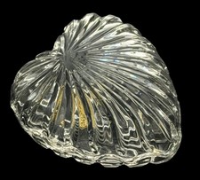 Vintage Zajecar 24% Lead Crystal Heart Box Candy Dish Jewelry Box picture