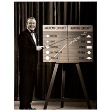 c1960 Press Photo Red Skelton Martian Currency CBS TJ7-2 picture
