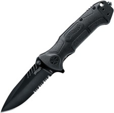 Walther BTK 2 Tac Linerlock Black Folding 440C Stainless Drop Point Knife 50786 picture
