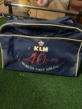 Vintage KLM Airlines Travel Bag 1959 40th Anniversary Carry On Duffle Tote Bag picture