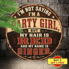Funny Redhead Humor Metal Sign Retro Silhouette Black Brown Home Decor 8x8 picture