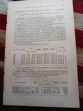 1872 Train Report PITTSBURG FORT WAYNE & CHICAGO RAILWAY Pittsburgh Pennsylvania picture