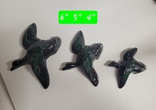 Vtg Flying Mallard Ducks Wall Art Ceramic Plaques Set of 3 Mid Century Modern picture