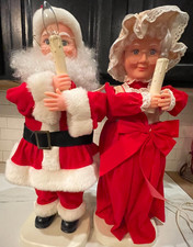 Vtg Santa's Best Christmas animated Mr Mrs Claus Figures Animated in box works picture