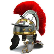 Roman IMPERIAL Gallic Centurion Helmet Italic Red Plume 18ga STEEL General picture