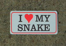 I Love My Snake Metal Sign Red Heart picture