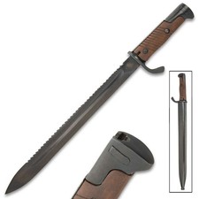 German M98 05 Butcher Sawback Bayonet With Scabbard - Quality Reproduction picture