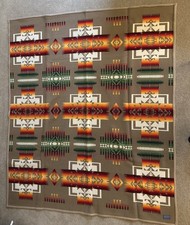 Vintage Pendleton Beaver State Blanket Wool Throw Native American Design USA picture
