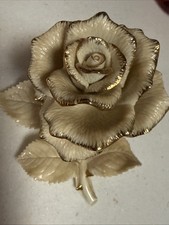 Lenox Classic Rose Porcelain Figurine Ivory Gold Trim Handcrafted China picture