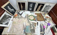 16lb Lot Vintage Antique Paper Ephemera Advertising Junk Journals Art Prints P10 picture