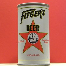Fitger's Beer 1970 White Air-Filled S/S Can Duluth Schell Minnesota 096 S/T E/X picture