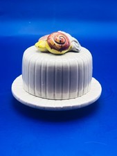 Vintage 1976 Fitz and Floyd Coquille SeaShell Individual Butter Server Lid HTF picture