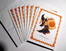 Lot of 8 Morehead Vintage Halloween Greeting Card Witch JOL Trick-Or-Treat Bag picture