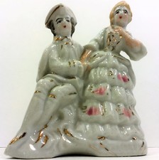 Vtg Occupied Japan Porcelain Figurine Victorian Couple Wedding Cake Topper Antiq picture