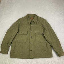 Vintage OG 108 Olive Green Wool Button Up Military Field Shirt Mens Size XL picture