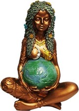 Gaia Earth Mother Goddess Statue Handmade Eco Friendly 6 Inch Sculpture picture