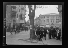 Photo:Jerusalem Zion Circle 1940s Street Scene Pedestrians Buildings picture