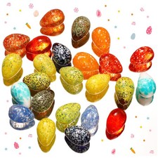 24 Pcs Easter Eggs Bulks Hand Blown Glass Easter Eggs Gems Small Stones Blown... picture