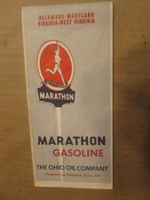 Ohio Oil Msrathonv Gas Road Map of Delaware Maryland Virginia W. Virginia 1956 picture