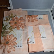 4 Vintage VERA NEUMANN Orange White FLOWER 15