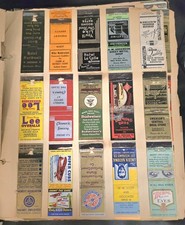 Matchbook Scrapbook Album 202 Covers 15 Pages Advertising Beer Hotel Coffee Vtg picture