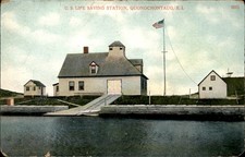 Quonochontaug RI Life Saving Station c1900s-10s Vintage Postcard picture