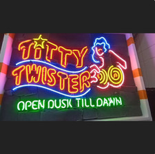 US Stock Titty Twister Open Dusk Till Dawn Neon Light Sign Night Display 24