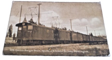 1920 SPOKANE & INLAND RAILWAY GREAT NORTHERN ELECTRIC FREIGHT TRAIN POST CARD picture