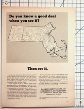 Vintage Massachusetts Economic Development Business Map Ad 1960s Ephemera picture