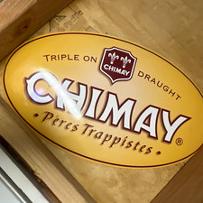 Chimay Triple On Draught Beer Sign Breweriana Pères Trappistes picture