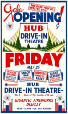 Vintage Drive-In Movie Theater Ad – Bryan Ohio – 2.5×3.5 Magnet picture