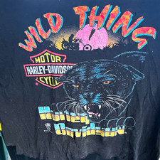 Harley-Davidson Wild Thing Black Panther Graphic Black T-Shirt Size XL picture