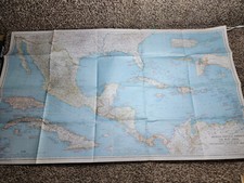 ANTIQUE MEXICO, CENTRAL AMERICA AND THE WEST INDIES MAP National Geographic 1939 picture