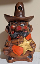 Vtg 1960s California Originals Eye Winking Sheriff Badge & Pistol Cookie Jar picture