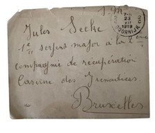 WW1 1919 Prisoner Of War Envelope Addressed To Monsieur Jules Secke 1er Sergeant picture