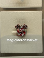 2026 Disney Parks Pandora Christmas Peppermint Mickey Mouse Ear Charm NEW picture