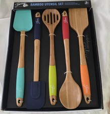 Fiesta Fiestaware Bamboo Silicon 5 Piece Colorful Utensil Set NOS Unused picture