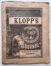 Antique 1891 Klopp's Musical & Home Journal - Berks County PA Womelsdorf  picture