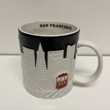 Starbucks San Francisco Embossed Skyline Coffee Mug, White & Black picture