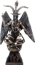 Baphomet Horned Sabbatic Goat Solve et Coagula Statue 10 Inch Tall picture