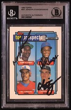 Chipper Jones, Manny Alexander & Alex Arias Signed 1992 Topps #551 Wilfredo Cord picture