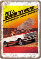 Vintage 1982 Dodge Ram Trucks Auto Ad Retro Look Reproduction Metal Sign AM2886 picture