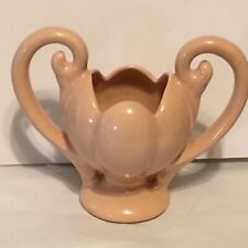 Mid-Century (1960 Ish) Vintage Pink Tulip Vase With Handles picture